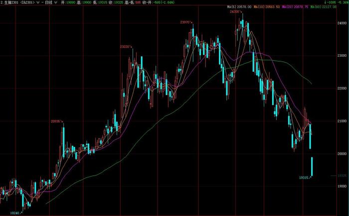 生猪期货主力合约跌逾5%，现报19350元/吨，创6月23日以来新低