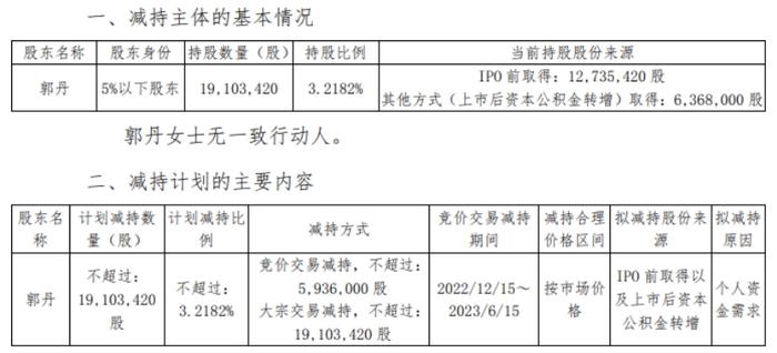 中科软股东郭丹计划减持公司股份不超过1910.34万股