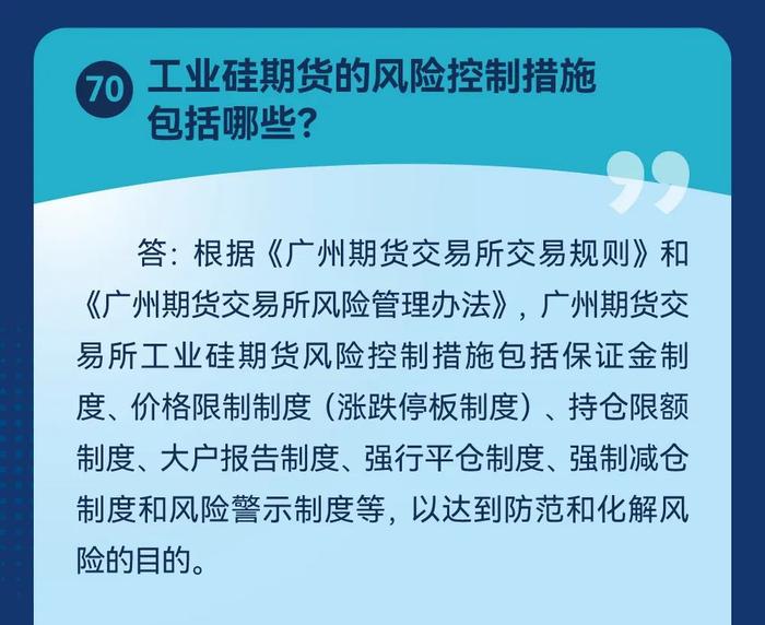 投教之窗 | 工业硅期货及期权百问百答（七）：工业硅期货风险管理相关规定