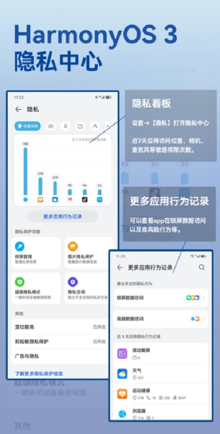 (打开设置,点击隐私,即可进入隐私中心)