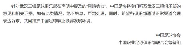 中国足协回应“黑暗势力”指控，称将听取意见，球迷：既当裁判又当运动员，应让第三方调查