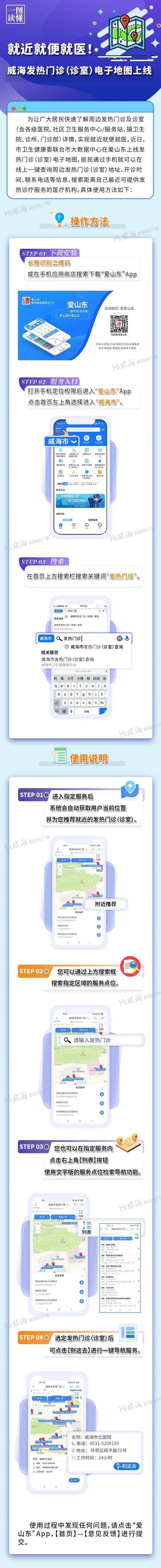 威海发热门诊（诊室）电子地图上线！
