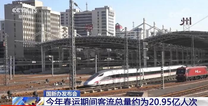 2023年春运期间客流总量约为20.95亿人次 恢复到2019年同期70.3%