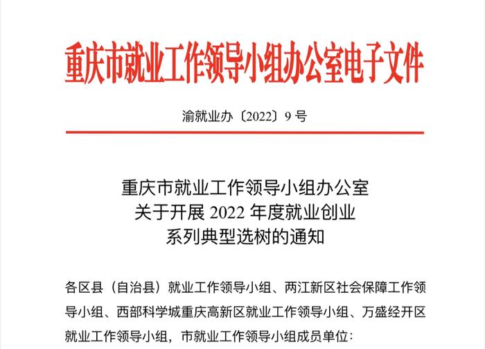 快来报名！重庆2022年度就业创业系列典型选树活动开始了