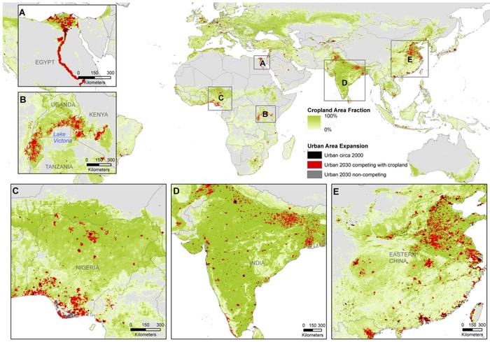 PNAS | 未来城市土地扩张及其对全球农田的影响