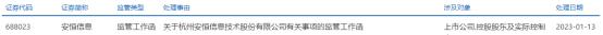 安恒信息收上交所监管工作函 涉及对象包括实控人范渊