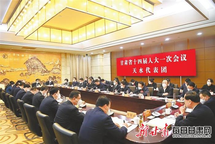 【2023甘肃省两会 特别报道】出席省十四届人大一次会议的天水代表团继续审议政府工作报告，审查计划报告、财政预算报告