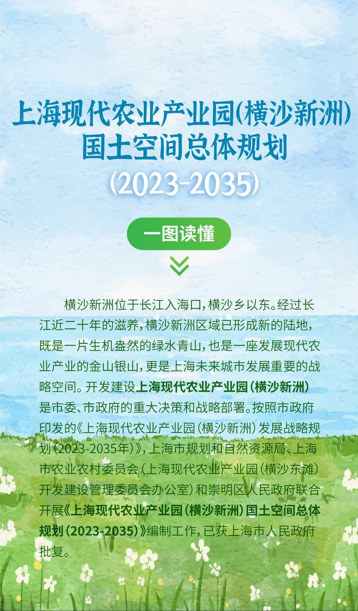 上海现代农业产业园（横沙新洲）规划今日公布，到2035年园区总产值超百亿