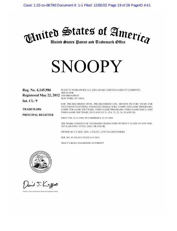 【预警】涉及“SNOOPY”史努比商标产品的跨境电商销售被起诉了！引起重视！