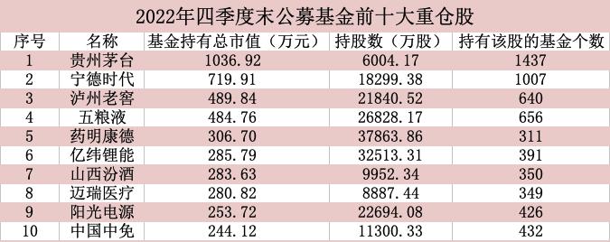 公募基金十大重仓股出炉！新入药明康德、阳光电源、中国中免，资金扎堆“喝酒吃药”