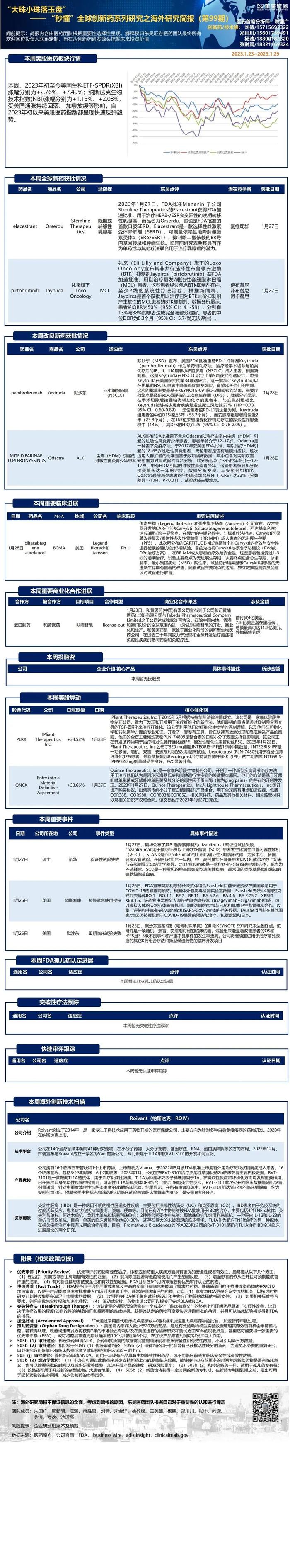 海外创新药周报（第98期）【东吴医药朱国广团队】