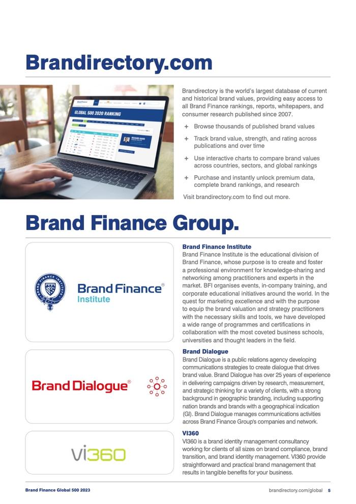 Brand Finance：2023年全球品牌价值500强报告