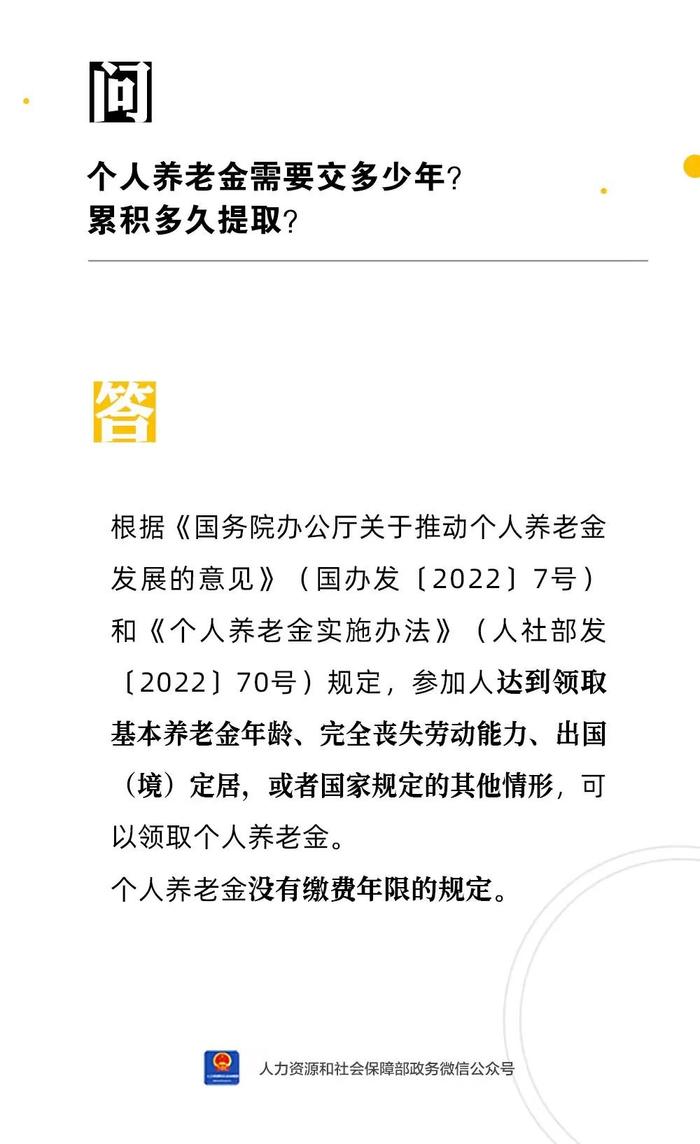 【人社日课·1月31日】个人养老金需要交多少年？累积多久提取？