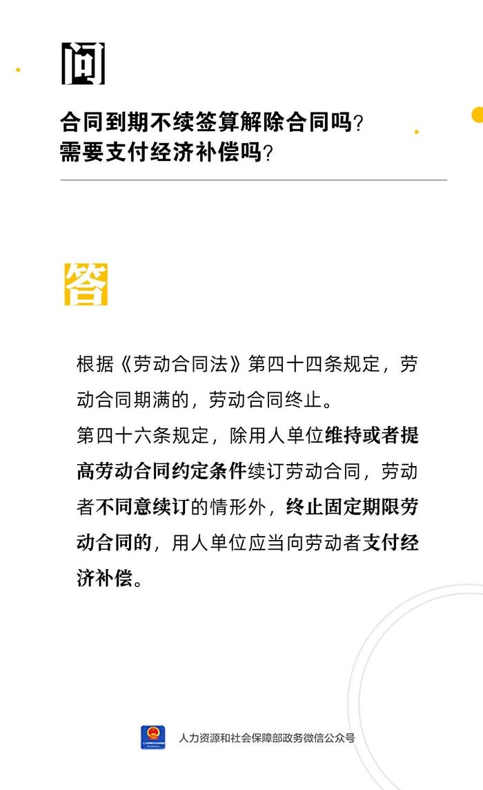 【人社日课·2月2日】合同到期不续签算解除合同吗？需要支付经济补偿吗？