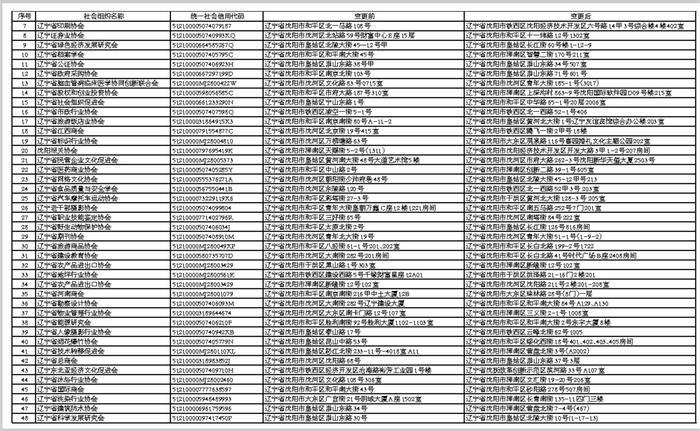 辽宁省民政厅关于2022年度社会团体成立登记、变更登记、注销登记、撤销登记名单公告