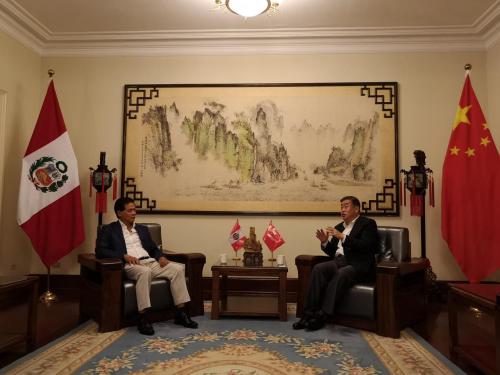 驻秘鲁大使宋扬会见秘鲁中华通惠总局新一届领导班子成员
