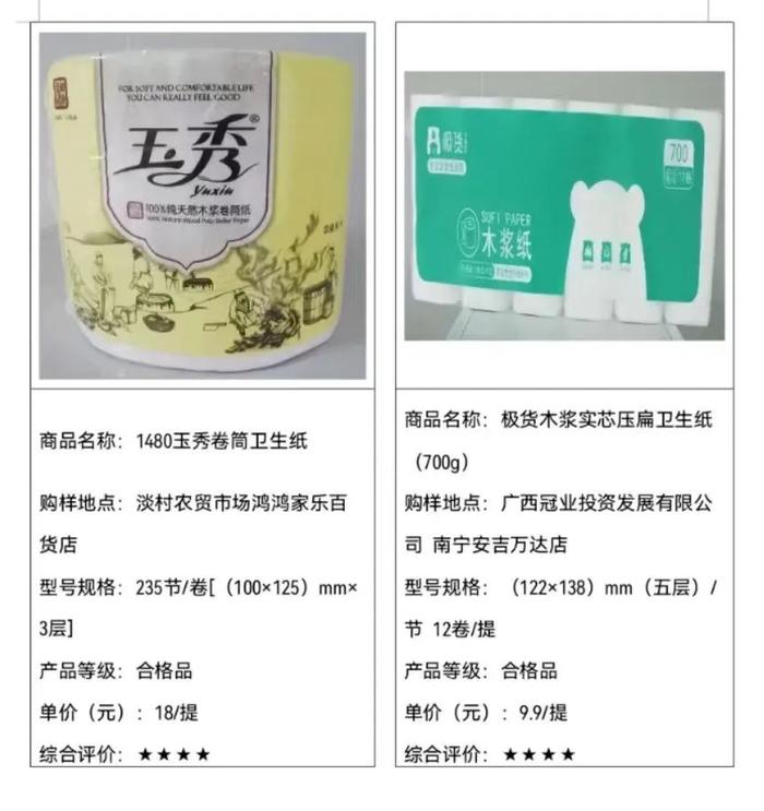 广西消委会公布26个品牌手帕纸卫生纸比较试验结果