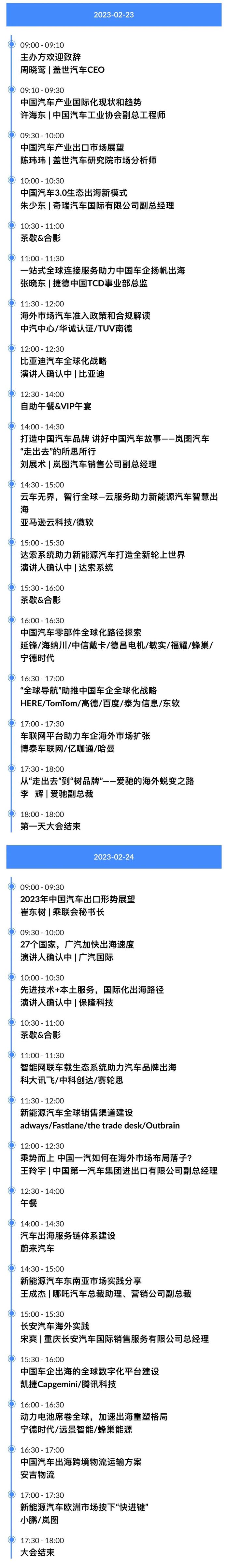 福特、长城、吉利、江淮等确认参会（内含参会名单） | 盖世汽车2023中国汽车及零部件出海高峰论坛