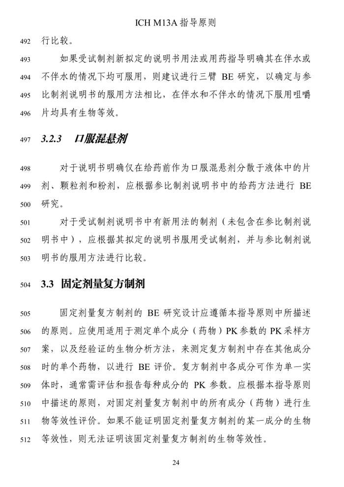 ICH《M13A：口服固体速释制剂的生物等效性》征求意见