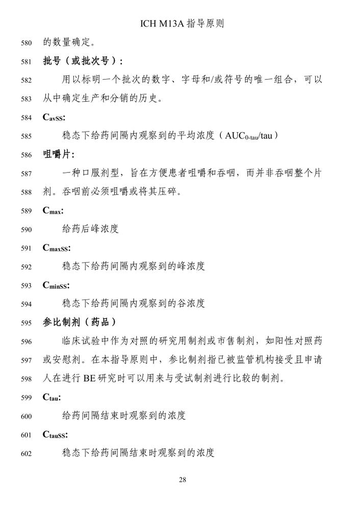 ICH《M13A：口服固体速释制剂的生物等效性》征求意见