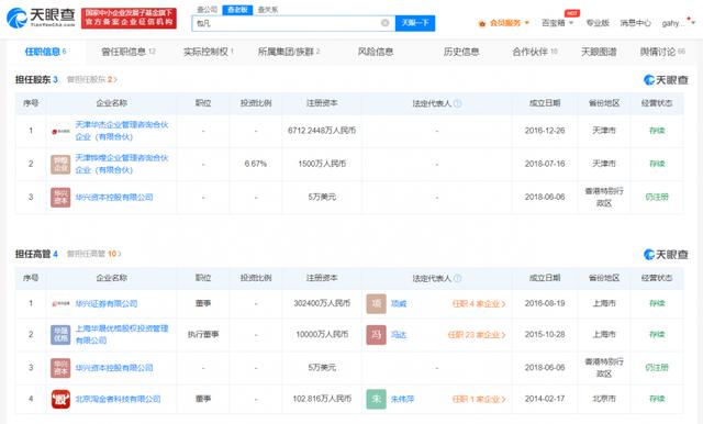 华兴资本创始人包凡失联！盘点包凡商业版图：共关联6家企业