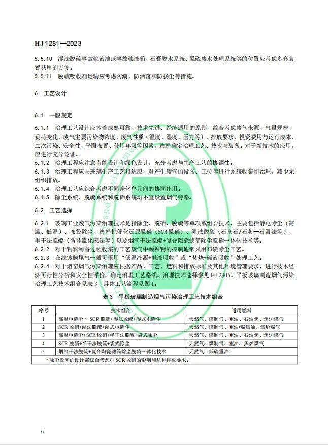 《玻璃工业废气治理工程技术规范》（HJ 1281—2023）首次发布，5月1日起实施!