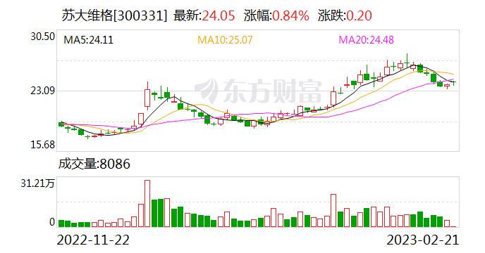 苏大维格：融资净买入176.08万元，融资余额7193.19万元（02-20）