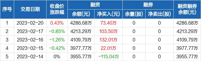 飞马国际：连续4日融资净买入累计330.91万元（02-20）