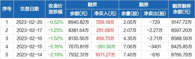 海泰新光：连续3日融资净买入累计1270.01万元（02-20）