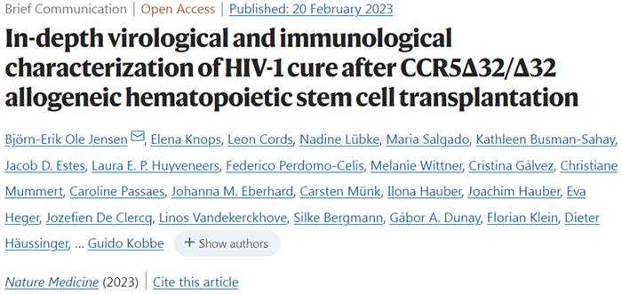 全球第三例！Nat Med：新研究确认了第三名治愈的HIV感染者！