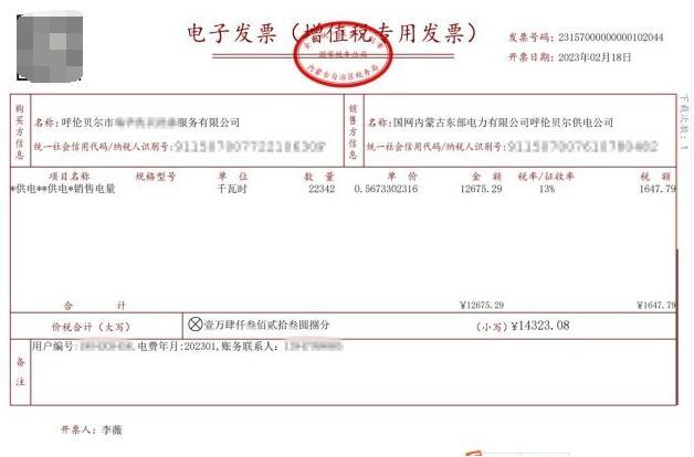 国网蒙东电力：正式贯通数字化电子发票“业财税票”数据链路