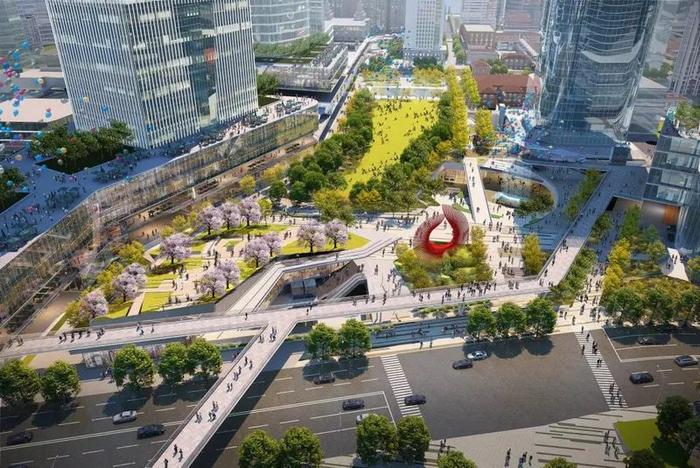 北外滩空中连廊全景效果图
