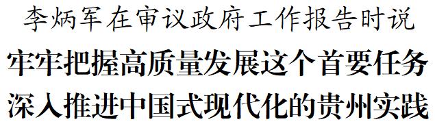 李炳军在审议政府工作报告时说 牢牢把握高质量发展这个首要任务 深入推进中国式现代化的贵州实践