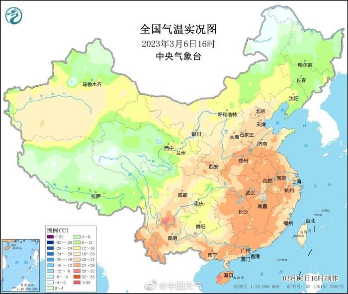 北京气温破纪录，郑州、武汉等15个省会级城市气温创新高！未来三天全国大部降水稀少