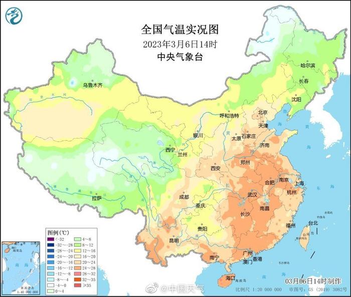 北京气温破纪录，郑州、武汉等15个省会级城市气温创新高！未来三天全国大部降水稀少