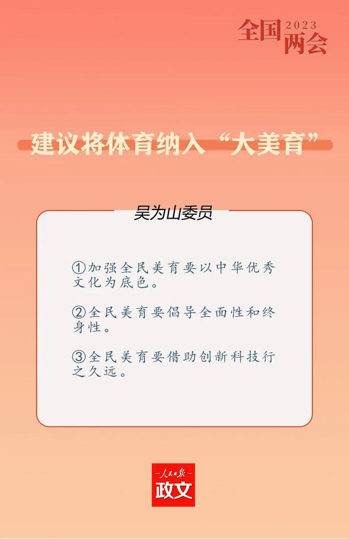 两会好声音｜中国美术馆馆长吴为山委员：体育有很高审美价值，可纳入“大美育”