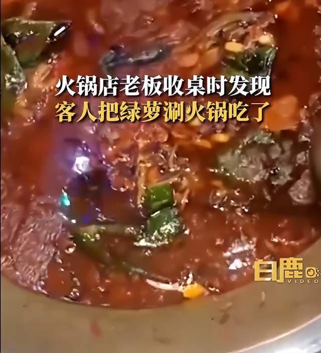 饭店收桌发现顾客薅绿萝盆栽涮火锅，老板：店里一盆绿萝快被薅秃了，问了顾客身体没吃出问题