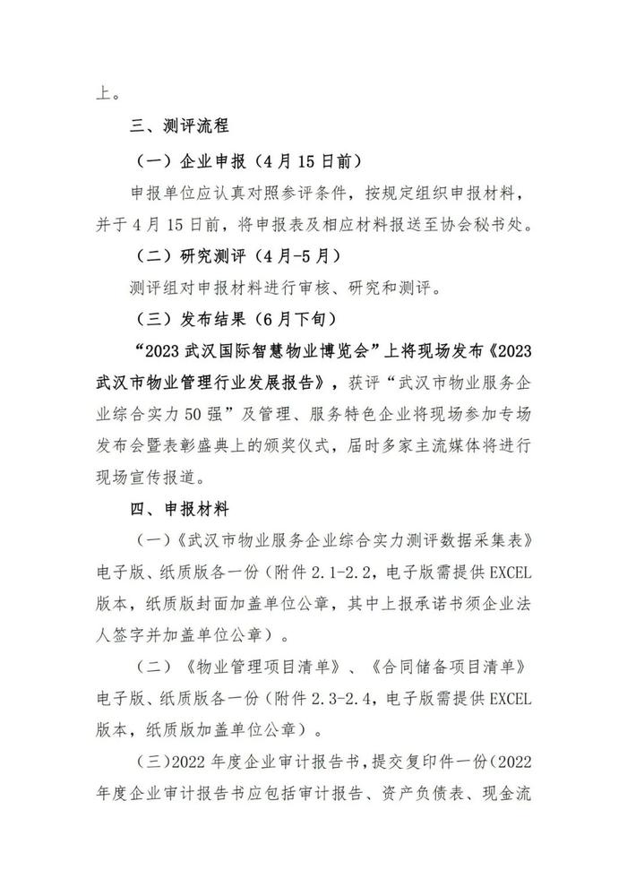 【通知】关于开展2023年武汉市物业管理行业发展报告数据采集和企业综合实力测评的通知