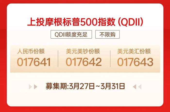 抓住加息尾声的布局机会！上投摩根标普500指数基金3月27日起重磅发行