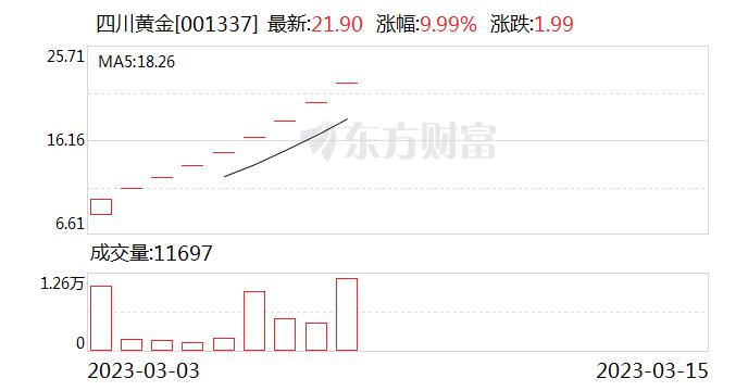 国联证券给予四川黄金增持评级 黄金新贵初长成 目标价格为22元