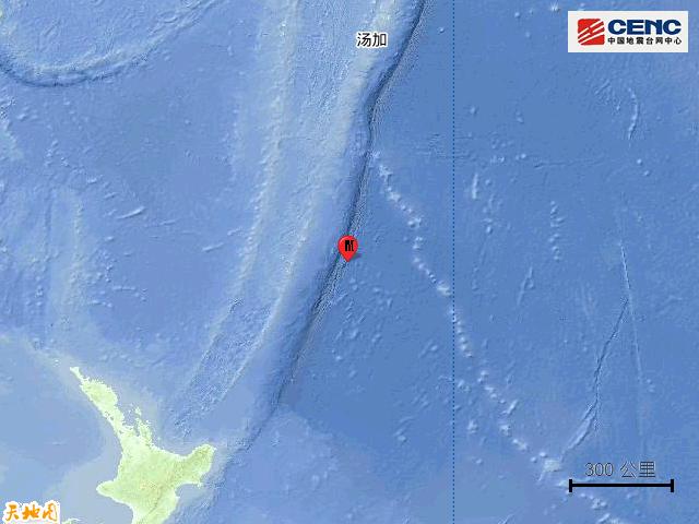 新西兰克马德克群岛发生7.0级地震，震中300公里范围内无大中城市分布