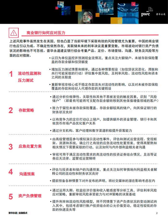 普华永道：近期美国银行业风险事件凸显金融风险管理的重要性！