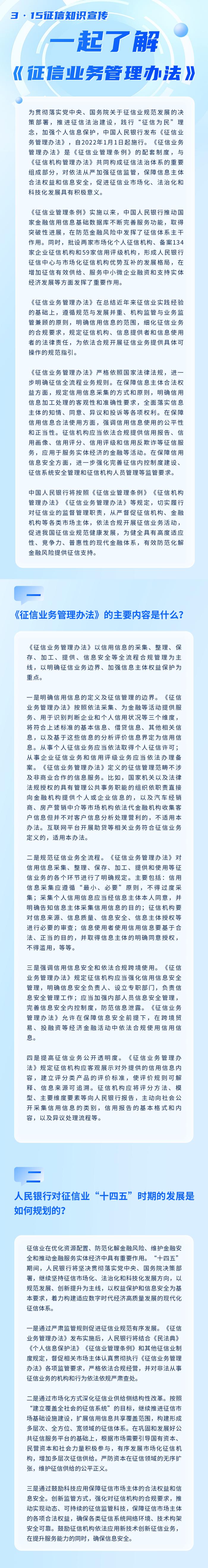 3·15征信知识宣传④ | 一起了解《征信业务管理办法》