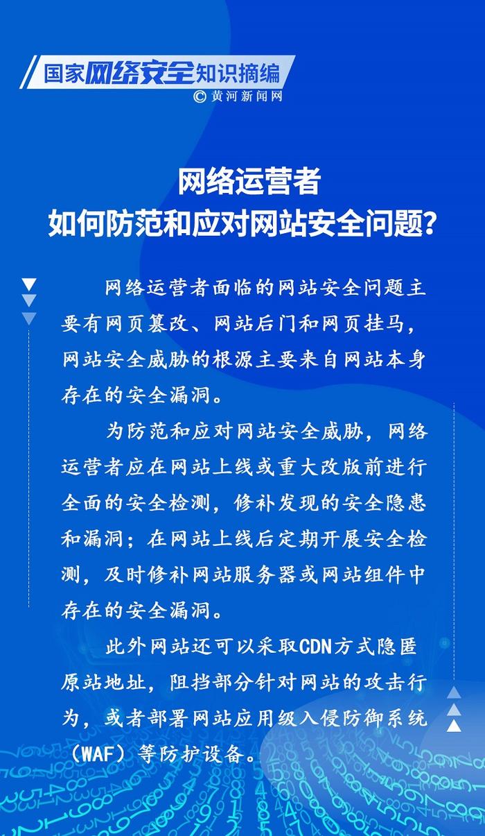 国家网络安全知识摘编｜网络运营者如何防范和应对网站安全问题？