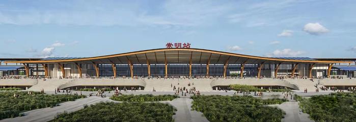 崇明站初期效果图 以正式批复为准