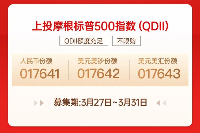 抓住加息尾声的布局机会！上投摩根标普500指数基金今日起重磅发行