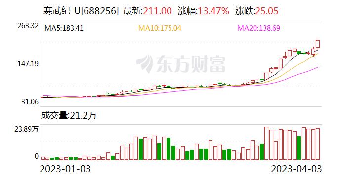 寒武纪：公司主营业务是应用于各类云服务器、边缘计算设备、终端设备中人工智能核心芯片的研发、设计和销售