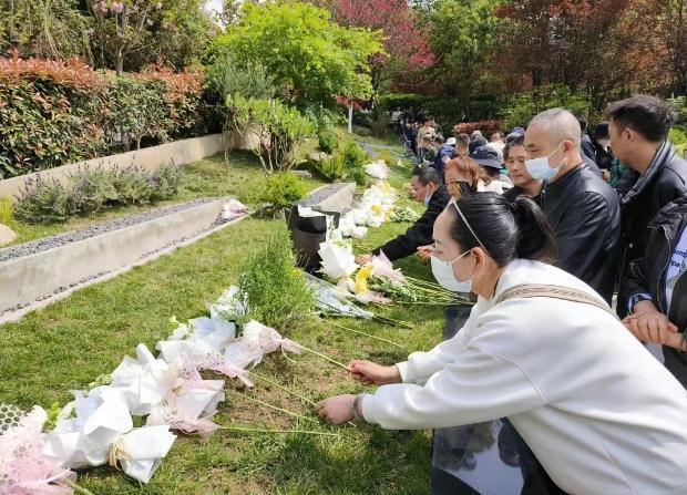 清明前多地墓园举行集体生态花葬仪式 有墓园节地葬式墓位占比高达46％