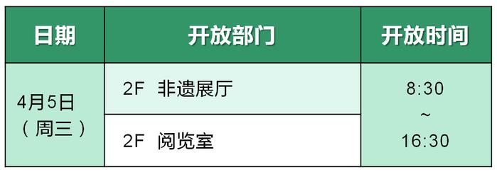 普陀区公共文化场馆2023年清明假期开放公告