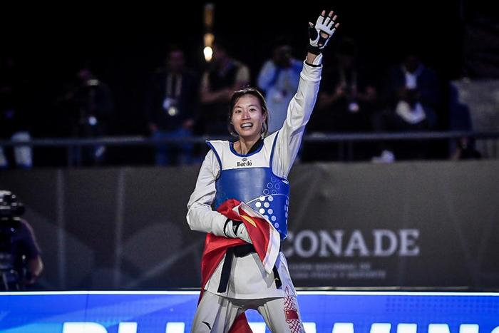 骆宗诗获得2022年世界跆拳道锦标赛女子57公斤以下级冠军。图源:中国跆拳道协会官网